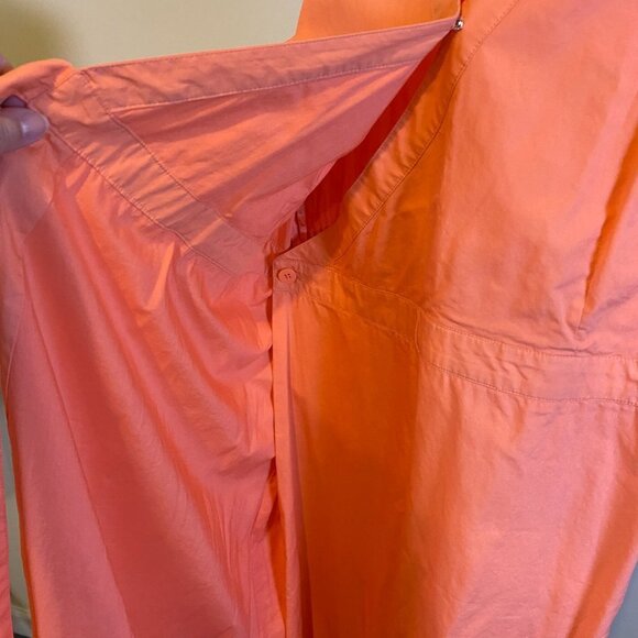 Talbots Coral Cotton Wrap Midi Dress - Picture 6 of 11